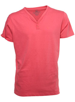 Tulip Pink Y-Neck T-Shirt