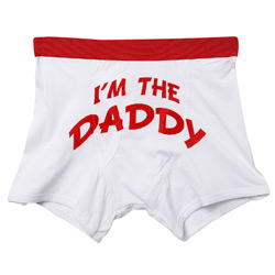 White and Red andquot;Iand#39;m The Daddyandquot; Print Trunk Underwear