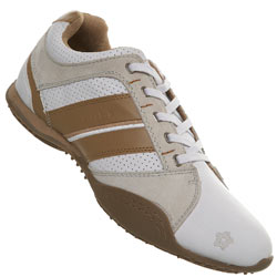 White/Beige Lace Up Sports Shoe