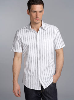 White Stripe Fitted Shirt