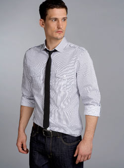 White Stripe Shirt and Tie Set