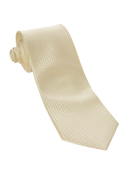Yellow And White Textured Tie