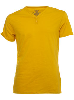 Yellow Basic Y-Neck T-Shirt