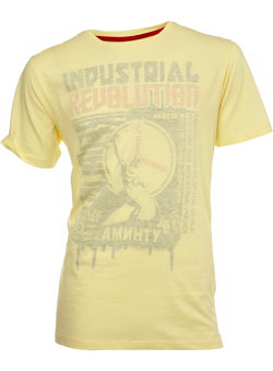 Yellow `ower to the People`Printed T-Shirt
