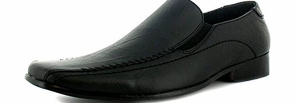 Business Class Mens/Gents Black Slip On Formal Shoes In Xl Sizes (Leather Lined) - Black - UK 13