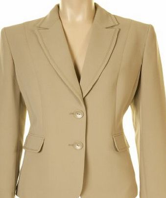 Busy Clothing Womens Beige Suit Jacket - Size 12