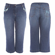 Butterfly by Matthew Williamson Blue embellished cropped jeans