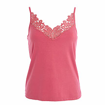 Butterfly by Matthew Williamson Peach lace trim jersey camisole top