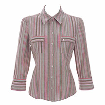 Pink striped cheesecloth shirt