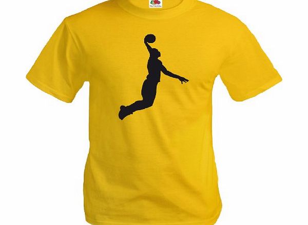 buXsbaum T-Shirt Basketball Dunker-M-Black-Neongreen