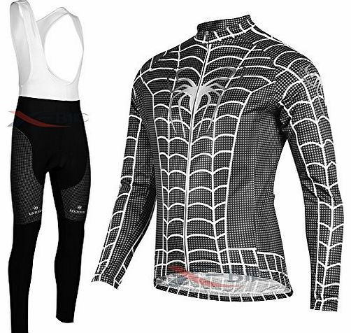 Spider-Man Black Mens Long Sleeve Sport Cycling Jersey,Perfect Perspiration Breathable Cycling Clothing Bike Top (L)