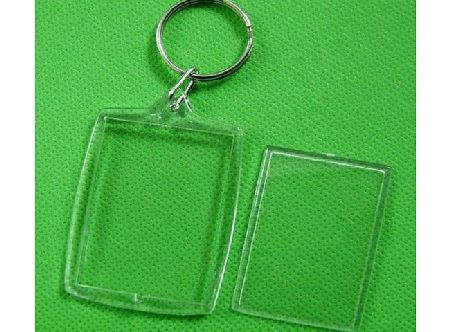 buytra 10pcs Transparent Blank Insert Photo Picture Frame Key Ring Split keychain