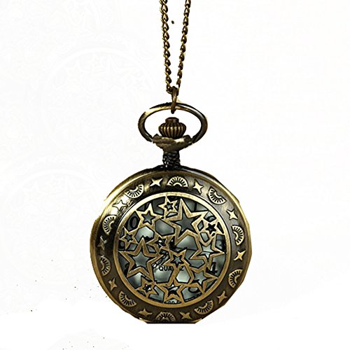 New Bronze Steampunk Quartz Necklace Pendant Chain Clock Pocket Watch