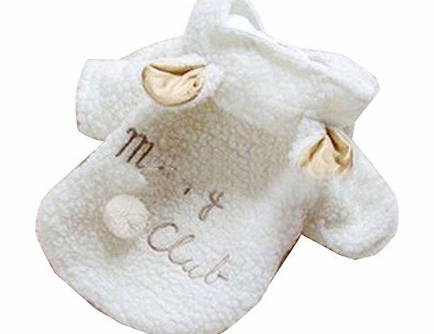 buytra Popular Puppy Dog Clothes White Sheep Warm Hoodie Coat