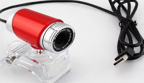 buytra USB 5.0 Mega Pixel Webcam Camera With Crystal Clip for Laptop PC Red