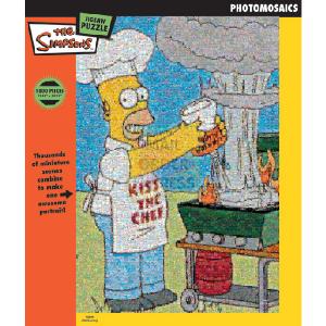 BV Leisure Photomosaics The Simpsons Kiss The Chef 1000 Piece Jigsaw Puzzle