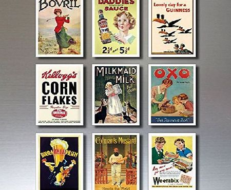 BvdB Design And Print 9 Vintage Retro Advert Poster Fridge Magnets - Shabby, Chic, Art Deco - No.2
