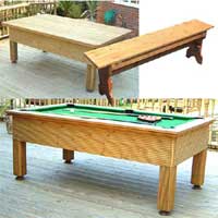 The Evergreen Outdoor Pool Table Set 3 7 x 4 Foot