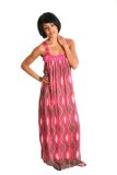 C03 New Ladies Pink Bejewelled Maxi Long Dress Size 8-10