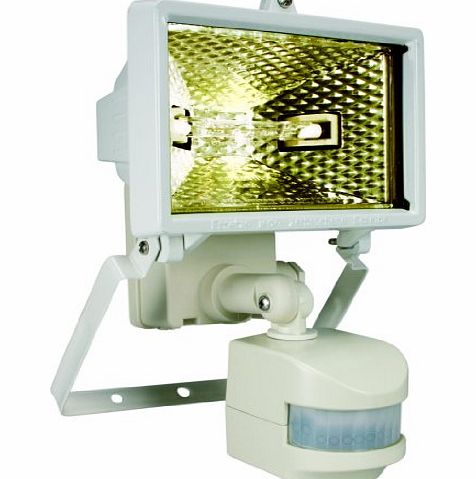 Byron ES120W 120W Halogen Floodlight with Motion Detector - White