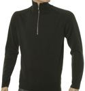 C.P. Company Black 1/4 Zip High Neck Wool Sweater