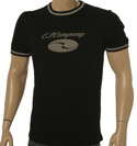 C.P. Company Mens C.P. Company Black Cotton T-Shirt with Dark Grey Logo