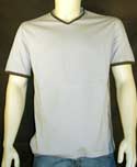 Mens Light Grey V-Neck Cotton T-Shirt