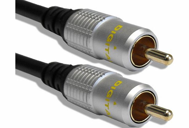 Cable Mountain 1.5m Gold Plated Single RG59 Coaxial Phono Cable for SPDIF/Digital Audio and Composite Video Cable