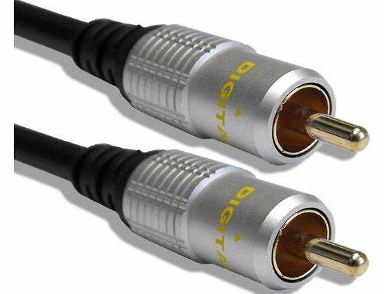 10m Gold Plated Single RG59 Coaxial Phono Cable for SPDIF/Digital Audio and Composite Video Cable