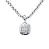 Cable Necklace with Square Pendant: 16and#39;-18and39; length - Swarovski stones