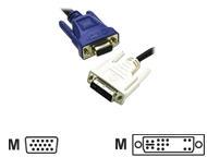 CABLES TO GO 1M DVI A MALE TO HD15 MALE