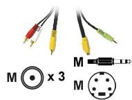 CABLES TO GO 2M VALUE S-VIDEO   AUDIO TO 3