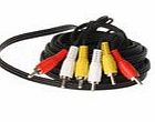 Cablestar 3 RCA Phono to Triple Phono Audio Video Cable Lead 5m