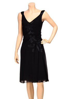Cacharel Black Ruched Dress by Cacharel