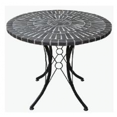 Round Black Mosaic Table (130cm)