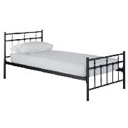 Caen Single Bed, Black And Silentnight Montesa