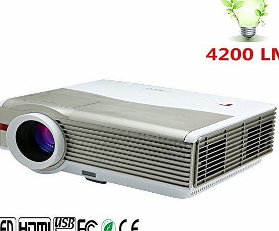 CAIWEI 4200 Lumens WXGA 1280*800 LED LCD Projector Multimedia Portable with HDMI 2 USB 2 VGA AV TV Home Theater Cinema for iPhone Laptop Xbox PC DVD Party Movie Video Games Camping HD Support 1080p
