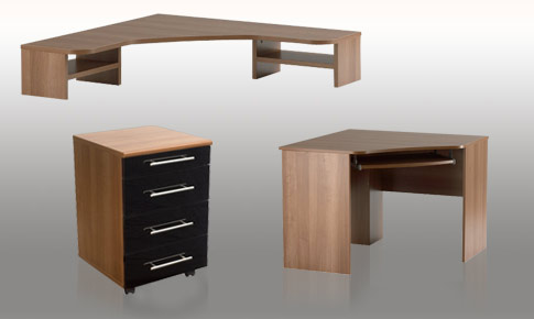 calgary black gloss corner desk starter package