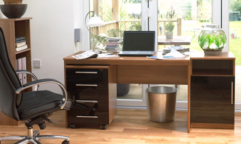 calgary Black Gloss Home Office - Starter package
