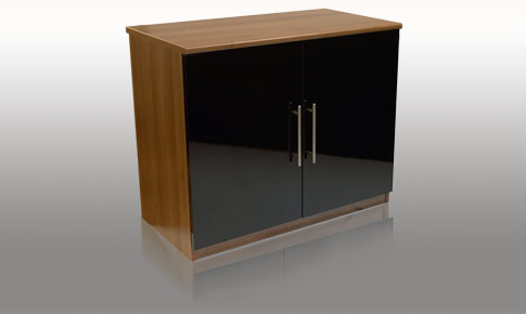 calgary Black Gloss two door cupboard