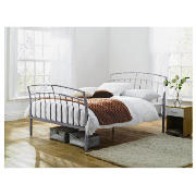 Calgary King Bed Silver Alloy Finish And Simmons