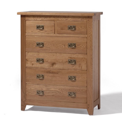 Rustic Oak Chest Of Drawers 2+4 808.403
