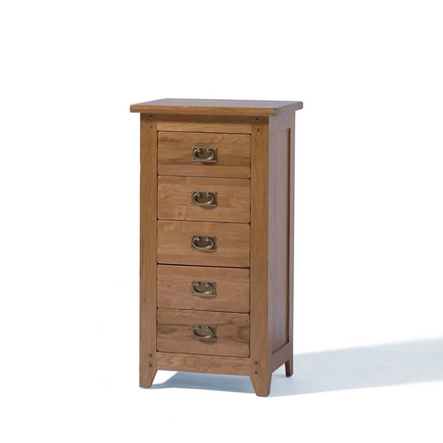 Calgary Rustic Oak Furniture Calgary Rustic Oak 5 Drawer Tall Chest 808.404