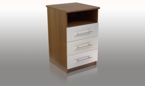 calgary White Gloss three drawer pedestal