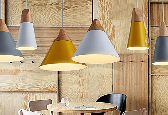 CALISTOUK Ceiling Pendant Lights Lamp E27 Hanging Lamp Light for Kitchen, Living Room, Coffee Bar, Dinning Room with Modern Wood Style Luxury Looking