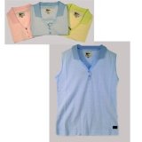 Confidence Ladies Classic Stripe Golf Shirt - Powder Blue with white - XL