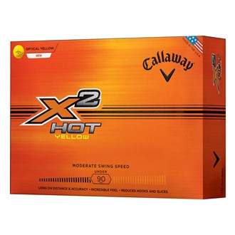 Callaway X2 Hot Yellow Golf Balls (12 Balls)