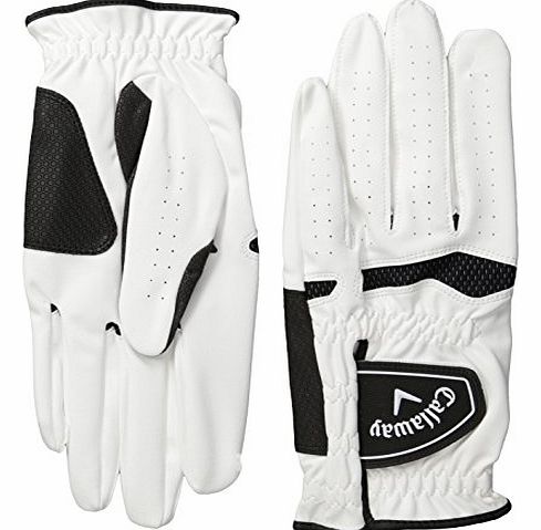 Callaway Xtreme 365 Golf Glove (2 Pack) Mens LH White/Black Medium Mens LH White/Black Medium