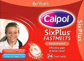 Calpol, 2041[^]10069290 Six Plus Fastmelts (250mg Orodispersible