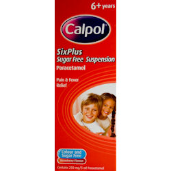 calpol SixPlus Sugar Free Suspension Strawberry